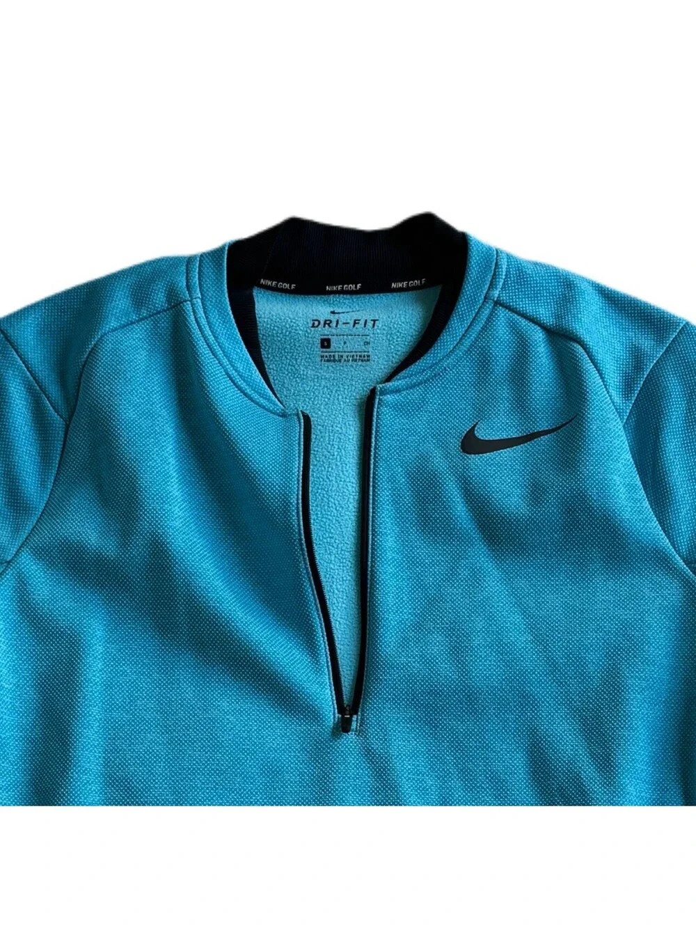 Nike Golf Dri-FIT Therma-FIT 1/2 Zip Jacket Pullover Mens Small Blue Pockets